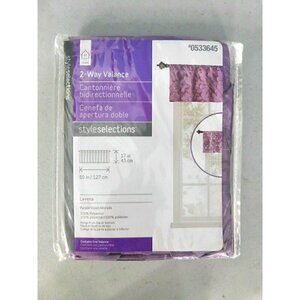HOME TWO WAY PURPLE VALANCE 17 X 50 INCHES, FITS 1" DIAMETER ROD, #0533645